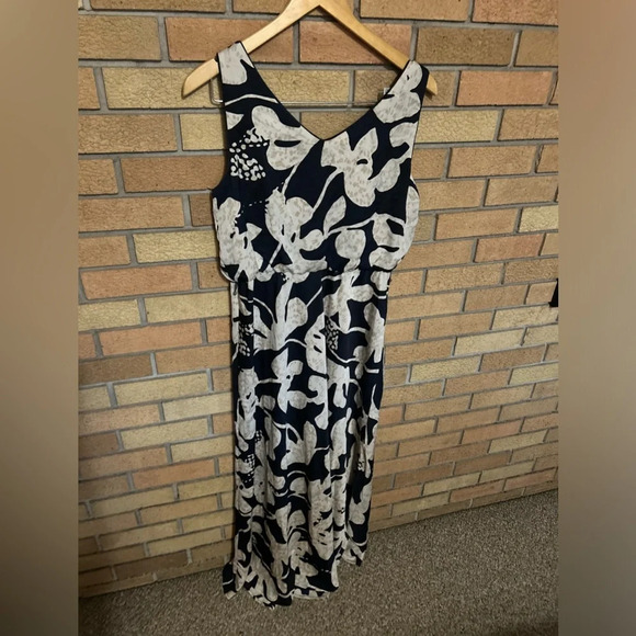 NWT NIC+ZOE Water Lillies Bianca Flowy Maxi Dress Indigo Multi Size Medium - Picture 7 of 9